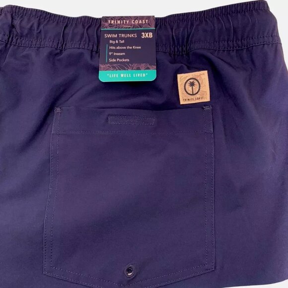 Trinity Coast Color Block Swim Trunks B&T Size 3XB Blue Teal 3 Pockets UPF 40+ - Picture 6 of 8